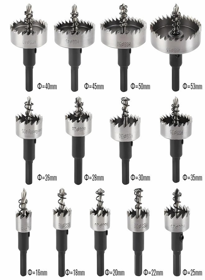RetLeen 12 PCS HSS Hole Saw Drill Bit Set 12-55mm, Carbide Tipped Core Cutter Kit for Metal, Wood, and PVC, Ideal for Steel and Aluminum Drilling, with Hex Shank Adapter - Image 3